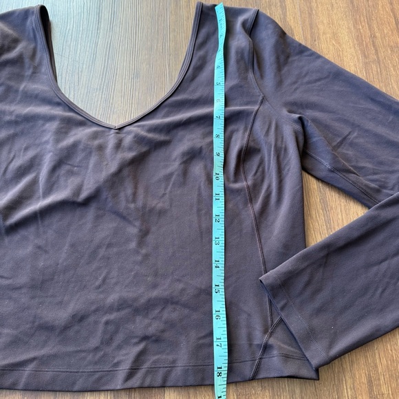 Lululemon Align Long Sleeve Shirt Crop Top Dark Brown Java Womens 12 Nulu W3EV7S - Picture 10 of 11